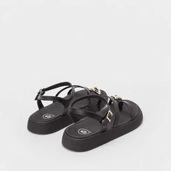 Sandália Papete Infantil Molekinha Detalhe Bold Preto