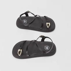 Sandália Papete Infantil Molekinha Detalhe Bold Preto