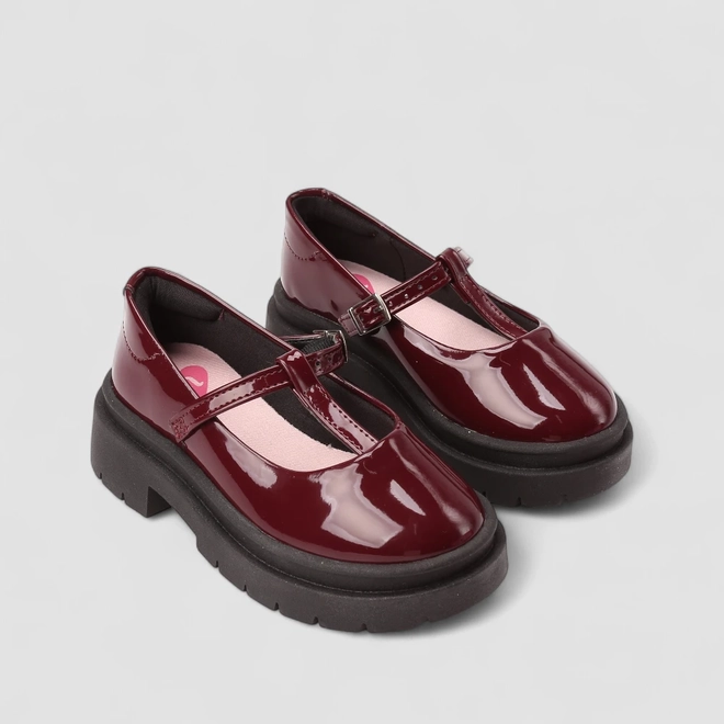 Mocassim Infantil Molekinha Verniz Tratorado Vinho
