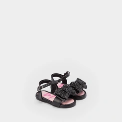 Sandália Bebê Molekinha Laço Pedraria Preto