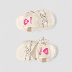 Sandália Infantil Molekinha Strass Coração Off White