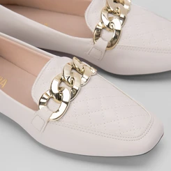 Mocassim Sua Cia Bridão Corrente Off White