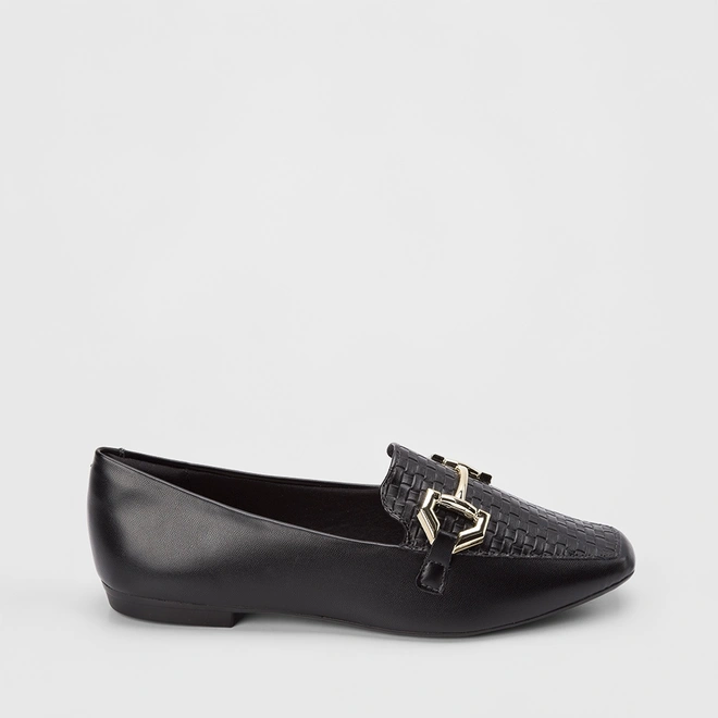 Mocassim Sua Cia Detalhe Bridão & Tressê Preto