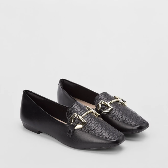 Mocassim Sua Cia Detalhe Bridão & Tressê Preto