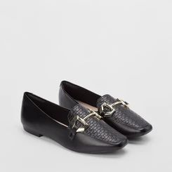 Mocassim Sua Cia Detalhe Bridão & Tressê Preto