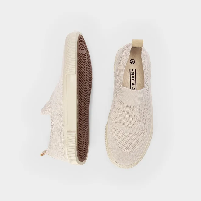 Slip On Masculino Mac & Jac Knit Bege