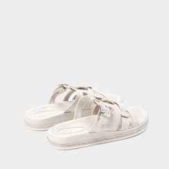 Papete Moleca Tira & Fivela Estilizadas Strass Cinza