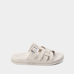 Papete Moleca Tira & Fivela Estilizadas Strass Cinza