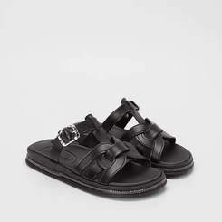 Papete Moleca Tira & Fivela Estilizadas Strass Preto