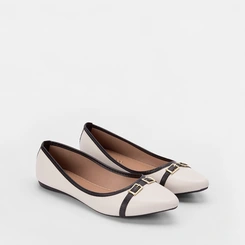 Sapatilha Feminina Penélope Detalhe Fivela Off White
