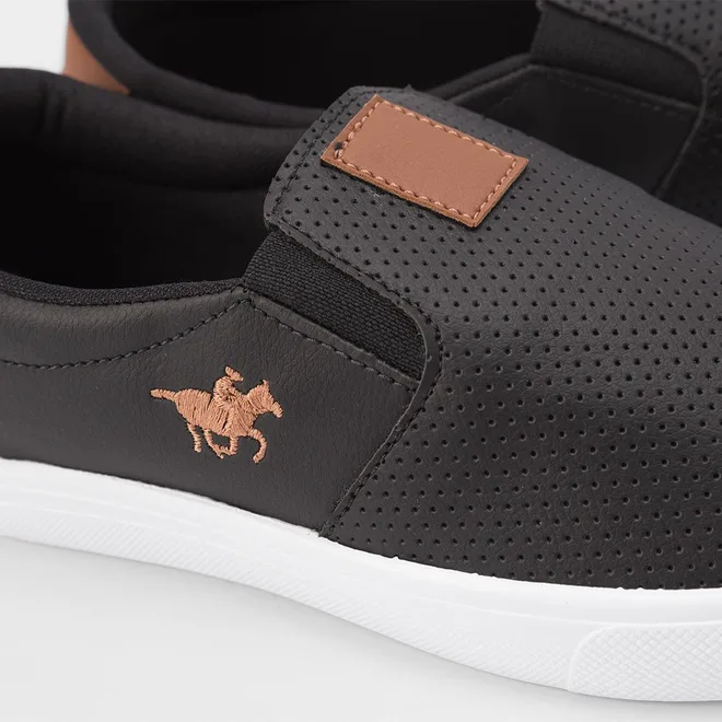 Slip On Polo Energy Detalhe Perfuros Preto