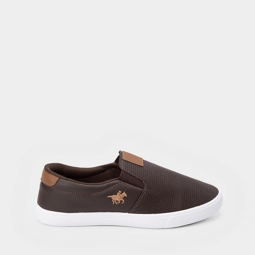 Slip On Polo Energy Detalhe Perfuros Marrom