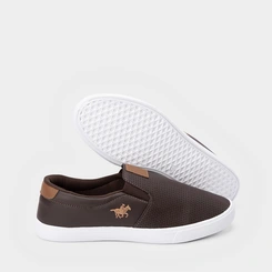 Slip On Polo Energy Detalhe Perfuros Marrom