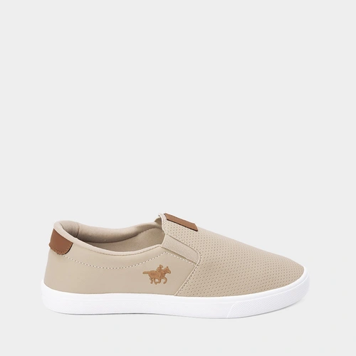 Slip On Polo Energy Detalhe Perfuros Bege