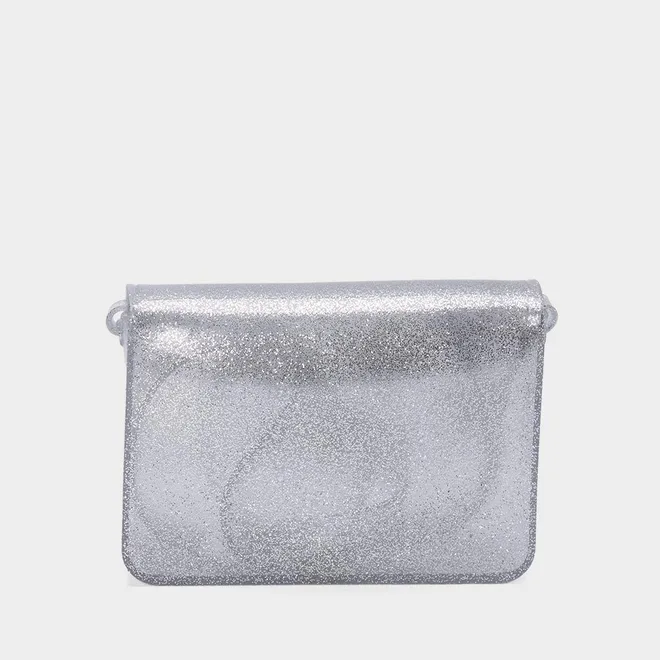 Bolsa Infantil Charmosinha Chic Glitter Coração Prata