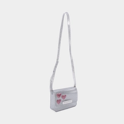 Bolsa Infantil Charmosinha Chic Glitter Coração Prata