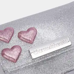 Bolsa Infantil Charmosinha Chic Glitter Coração Prata