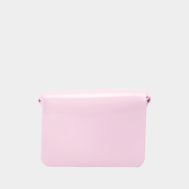 Bolsa Camera Bag Charmosinha Chic Média Transversal Glitter Coração Rosa