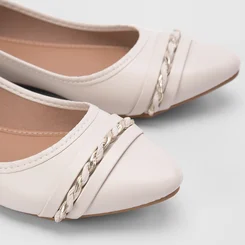 Sapatilha Feminina Penélope Tira Estilizada Metalizada Off White