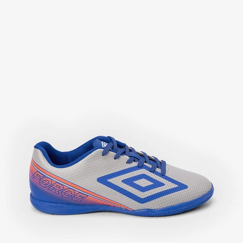 Chuteira Futsal Umbro Force Detalhe Perfuros Cinza