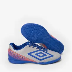 Chuteira Futsal Umbro Force Detalhe Perfuros Cinza
