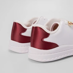 Tênis Infantil Molekinha Casual Aplicação Cereja Vinho & Branco