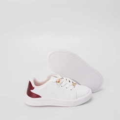 Tênis Infantil Molekinha Casual Aplicação Cereja Vinho & Branco