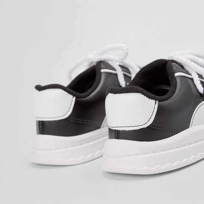 Tênis Infantil Molekinha Casual Recortes Cordão Preto