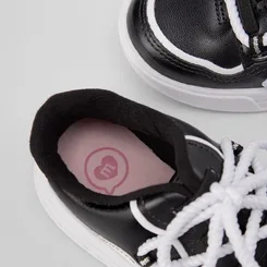 Tênis Infantil Molekinha Casual Recortes Cordão Preto