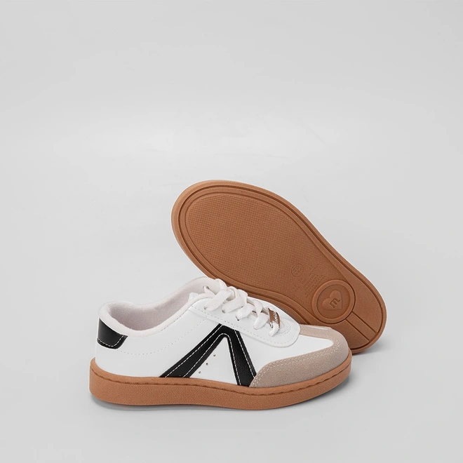 Tênis Infantil Molekinha Casual Recorte Camurça Preto & Branco