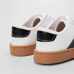 Tênis Infantil Molekinha Casual Recorte Camurça Preto & Branco