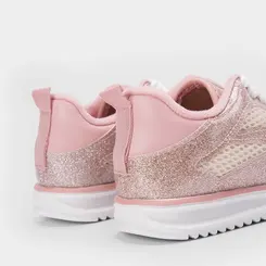 Tenis Infantil Molekinha Casual Recorte Glitter Rosa