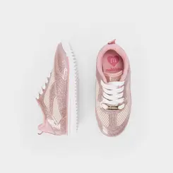 Tenis Infantil Molekinha Casual Recorte Glitter Rosa