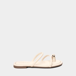 Rasteira Feminina Beira Rio Detalhe Bold Off White