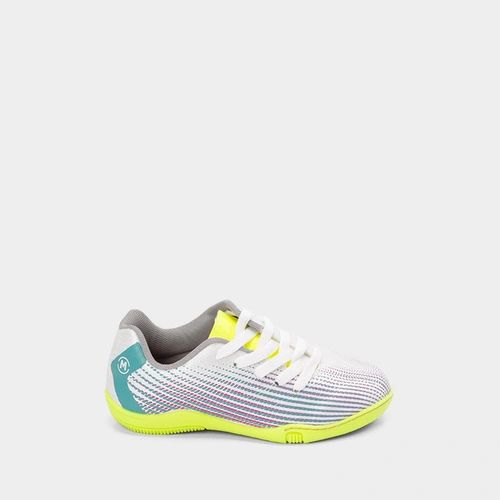 Chuteira Infantil Futsal Molekinho Verde Neon & Branco