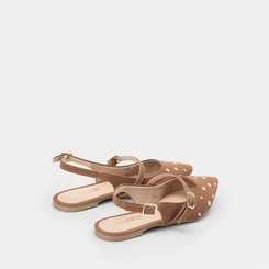 Sapatilha Slingback Gabriela Rebites Caramelo