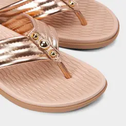 Tamanco Feminino Beira Rio Detalhe Esferas Metalizado Rose Gold