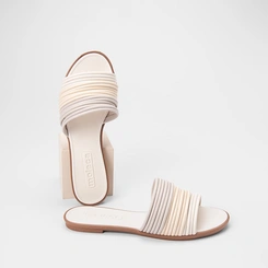 Rasteira Feminina Moleca Multitiras Off White