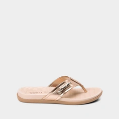 Rasteira Beira Rio Tiras de Dedo Rose Gold