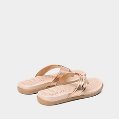 Rasteira Beira Rio Tiras de Dedo Rose Gold