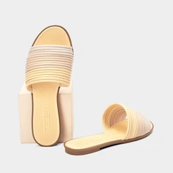 Rasteira Feminina Moleca Multitiras Amarelo
