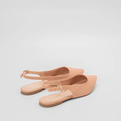 Sapatilha Slingback Feminina Gabriela Essenciais Nobuck Nude