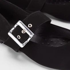Sapatilha Boneca Gabriela Nobuck Fivela Larga Preto
