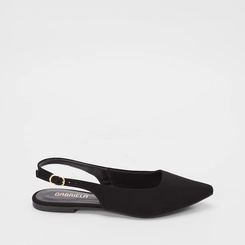 Sapatilha Slingback Feminina Gabriela Essenciais Nobuck Preto