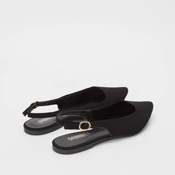 Sapatilha Slingback Feminina Gabriela Essenciais Nobuck Preto
