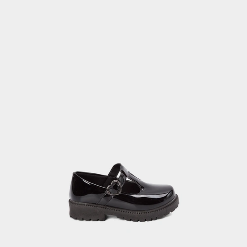 Mocassim Boneca Infantil Gabrielinha Plataforma Fivela Coração Preto