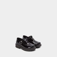 Mocassim Boneca Infantil Gabrielinha Plataforma Fivela Coração Preto