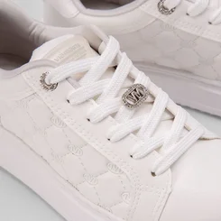 Tênis Via Marte Flatform Aplicação Strass Pespontos Branco