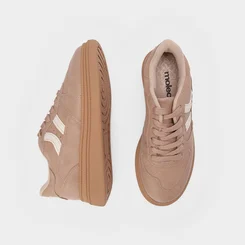 Tênis Casual Moleca Flatform Recorte Lateral Nude