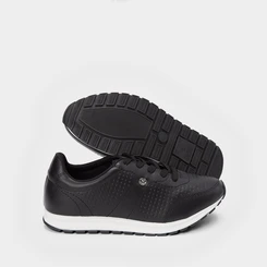 Tênis Casual Feminino Via Uno Detalhe Perfuros Preto